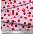 thumbnail image 2 of Soimoi Cotton Voile Fabric Raspberry,Strawberry & Cherry Fruits Decor Fabric Printed Yard 42 Inch Wide, 2 of 3