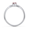 thumbnail image 4 of Birthstone Heart Ring with Shoulder Accents - Garnet (January), 4 of 4