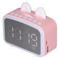 thumbnail image 3 of Digital Radio Alarm Clock, Mini Clock  Digital Speaker  for Office for Bedroom Pink, 3 of 7