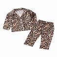 thumbnail image 3 of PENGXIANG Pyjama Garçon Fille Ensemble Léopard Imprimé Manches Longues/courtes Haut Pantalon, 3 of 6