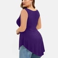 thumbnail image 3 of Levmjia Camisoles pour Femmes Grande Taille Sans Manches Liquidation Uni Dentelle Florale Col Rond Hauts Asymétriques Blouse, 3 of 6