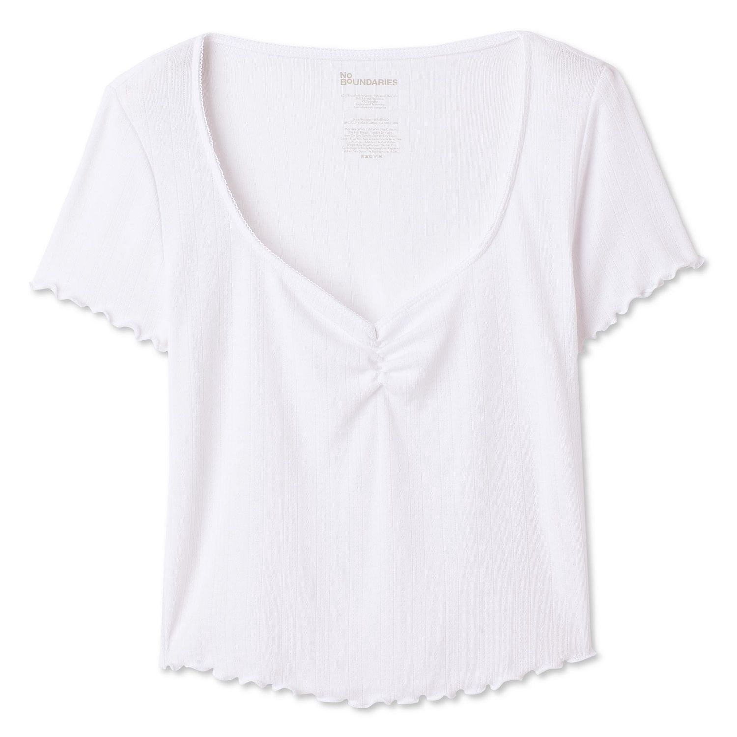 No Boundaries Women'S Pointelle T-Shirt