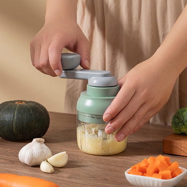 Manual Food Chopper Grinder, Hand Pull Garlic Ginger Vegetable Meat Cutter Portable Multi Function Kitchen Food Processor Quick Grinding Tool Home Cooking Baking Chopper Grinder