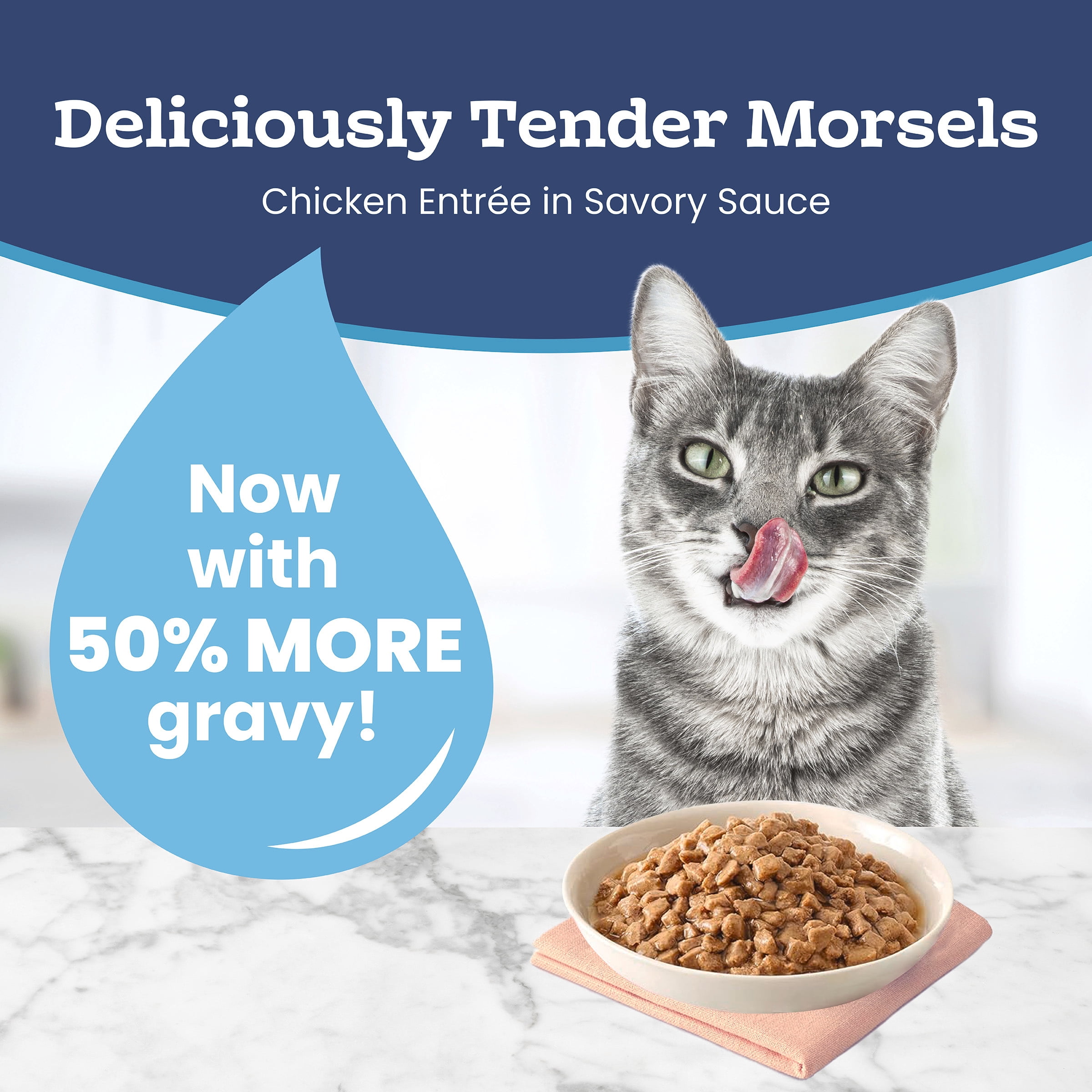Nourriture Humide pour Chat Adulte Blue Buffalo Tastefuls, Bouchées de Poulet en Sauce
