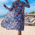 thumbnail image 2 of Women Bikini Set Ins 3 Piece Swimsuits Spaghetti Strap with Long Sleeve Cover Up, 2 of 9