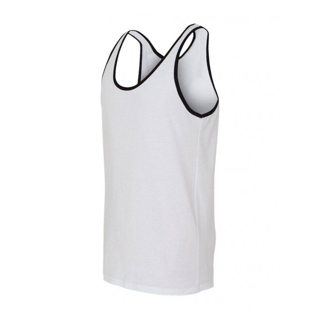 Unisex Jersey Tank - White/Black - Medium
