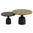 thumbnail image 2 of Chic industriel Aluminium Fonte Table de Basse Ronde, Jeu de 3 - Or Antique et Noir, 2 of 7