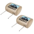 thumbnail image 2 of 2pcs Universal 7 in HD Car Headrest LCD Video Player Wireless Control MP5 Display Brown, 2 of 9