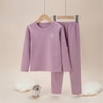 thumbnail image 3 of GDREDA Pyjama pour Enfants Automne et Hiver Ensemble de sous-Vêtements Chauds pour Enfants Plus Bébé Grands Enfants Manches Longues Garçon et Filles Col Rond Tenue d'Intérieur Pyjama Violet, 6-7 Ans, 3 of 3