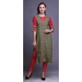 thumbnail image 2 of Bimba Kurti Droite Décontractée Imprimée Haut à Manches 3/4 Longue Kurta Robe pour Femmes, 2 of 6