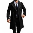 thumbnail image 1 of Ceisia Men's Regular-Fit Double-Breasted Notched-Lapel Faux-Fur Collar Mid-Length Wool-Blend Coat Gift, 1 of 5