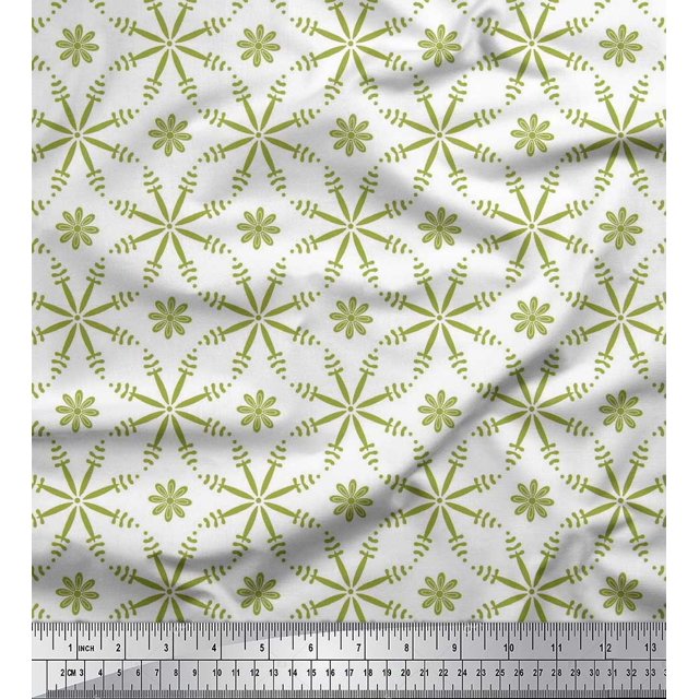Soimoi Poly Georgette Fabric Flower Artistic Fabric Prints By Yard 52 Inch Wide