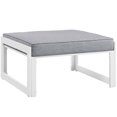 thumbnail image 1 of Modway Fortuna Modern Aluminum Patio Ottoman in White/Gray Finish, 1 of 3