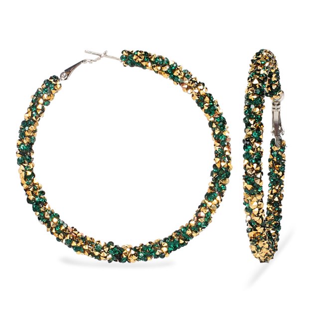 Women Hoop Earrings Decorative Rhinestone Ear Hoop Ear Clip Jewelry Earrings