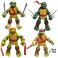 thumbnail image 1 of Ensemble de 4 Pcs Les Tortues Ninja Coquilles de Combat Figurines d'Action TMNT Jouets, 1 of 1