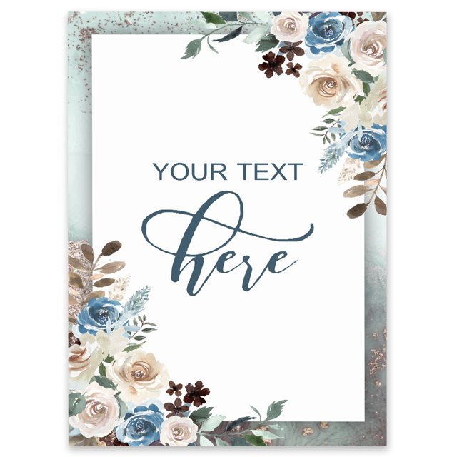 Darling Souvenir MADE WITH LOVE PersonalizedWelcomeBannerPainted Flower With Border,Custom Text Poster Party CollectionWelcomeSignGreat For Wedding, Birthday, Engagement Party- 18x12