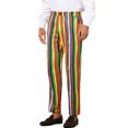 thumbnail image 4 of INSPIRE CHIC Pantalon Habillé à Rayures pour Homme Pantalon à Rayures à Couleurs Contrastées 34 Multicolore, 4 of 5