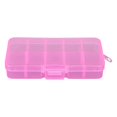 thumbnail image 3 of 10 Grid Plastic Jewelry Removable Earring Jewelry Craft Storage Box Beads Earring Container Pink, 3 of 4