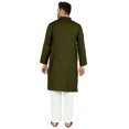 thumbnail image 4 of Atasi Ensemble Kurta Pyjama 2 Pcs pour Homme, Col Henley, Kurta Long Décontracté, 4 of 7