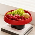 thumbnail image 2 of Bowayaoa Red White Plastic Fruit Bowl Decorative Snack Serving Tray for Coffee Table Nut Dish Storage Container Home Kitchen Accessories, 2 of 7
