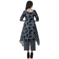 thumbnail image 4 of Moomaya Women's Plus Size Printed Asymmetric Kurti Pant Set, Cotton Chanderi, 1 Count, 4 of 6