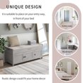 thumbnail image 4 of MODERNLUXE Banc de Rangement pour Chaussures de 43,5 Pouces avec 3 Portes, Banc d'Entrée avec Coussin Amovible et Compartiment Caché pour Salon, Entrée, Gris Lavé, 4 of 8