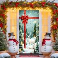 thumbnail image 2 of Qiulaii 3 Pcs Rideau de Porte Festif Père Noël - Décoration de Fête pour Porte d'Entrée et Mur, Tissu Polyester Durable, Facile à Installer, Décoration Saisonnière Réutilisable 35*71 Po, 2 of 6