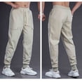 thumbnail image 1 of Ceisia Men Solid Color Loose Casual Pants Elastic Waist Drawstring Sports Gift Work Trousers, 1 of 8