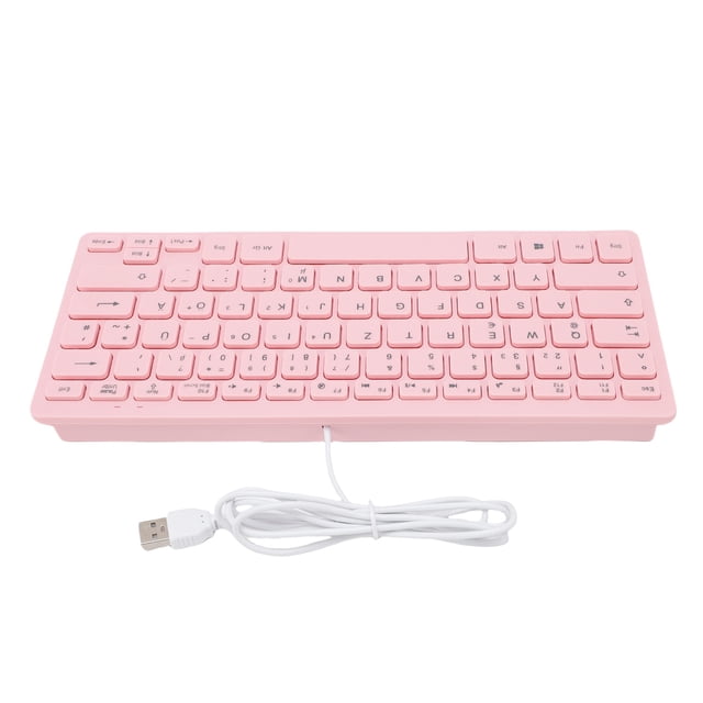 78 Keys USB Keyboard, Wired Compact Silent Keyboard for PC Laptop Gaming and Office, with Anti Slip Foot Pads, Comfortable Design