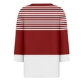 thumbnail image 4 of cfhntfmh Hauts à Manches 3/4 pour Femmes Automne 2024 Chemises Habillées Tendance à Blocs de Couleur T-Shirts Décontractés à Col en V, 4 of 5