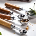 thumbnail image 3 of Measuring Spoons 4-Piece Set with Scale in Stainless Steel and Wood Handle for Precise Cooking and Baking Easy to Clean and Store Ideal Kitchen, 3 of 3