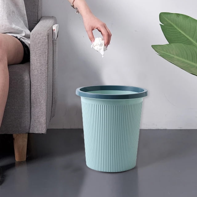 Small Trash Can with Lid | Press Top Wastebasket for Bathroom, Kitchen, or Office | Plastic Garbage Bin with Bag Holder | Compact Step-On Trash Can for Small Spaces, Dorm, or RV