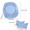 thumbnail image 3 of EGNMCR Double Bed Set Fitted Sheet Pillowcases Non Slip Fixed Bed Cover All Inclusive Mattress Protection Bed Cover Soft Fiber With Two Pillow Cases Home Textile Set Home textile, 3 of 7