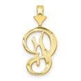 thumbnail image 1 of Diamond2Deal 10K Yellow Gold Grooved Letter P Initial Pendant for Women, 1 of 5