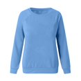 thumbnail image 4 of Chandails de Compression à Manches Longues pour Femmes Col Ras du Cou Unis Plus Chandail Surdimensionné Coupe Ample Pulls Tendance Hauts Légers pour Femmes Grande Taille Gris m, 4 of 5