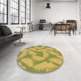 thumbnail image 4 of Ahgly Tapis d'Intérieur Lavable en Machine Carré Transitionnel Brun Doré Jaune, 8 Pieds Carré, 4 of 7