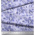 thumbnail image 3 of Soimoi Purple polyester Crepe Fabric Leaves & Floral Print Sewing Fabric BTY 52 Inch Wide, 3 of 3