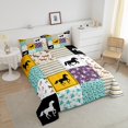 thumbnail image 4 of Erosebridal Ensemble de Couette Simple Western pour Cheval, Couette en Duvet Style Ferme Rustique, Décor Fer à Cheval, Réversible, Léger, 2 Pcs, 4 of 7