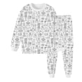 thumbnail image 1 of MIASHUI Kid DIY Hand Painted Homewear Set Boy Girl Pajama Sets Cute Funny Cartoon,White,7-8 Years, 1 of 2