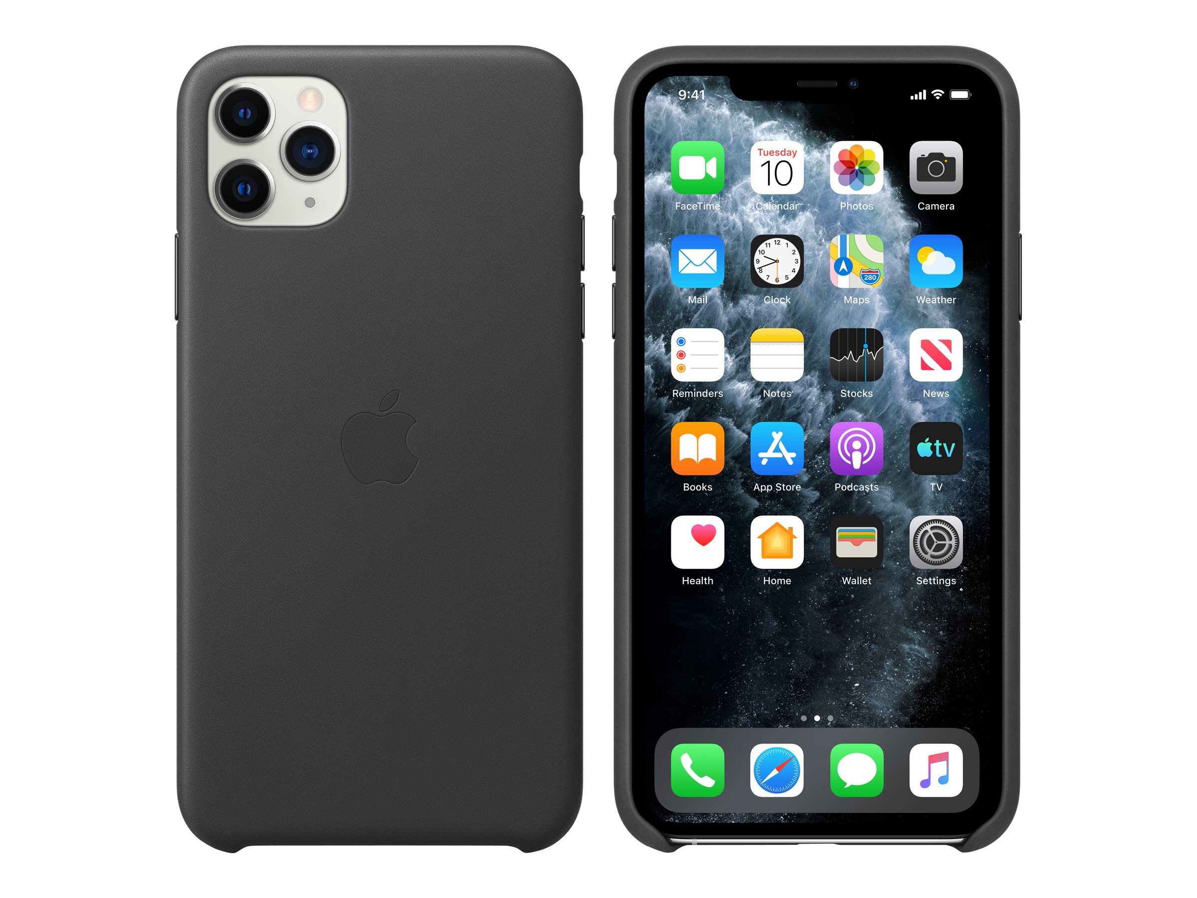 Apple Étui en cuir (pour iPhone 11 Pro Max) - Noir