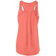 thumbnail image 3 of Bella Ladies Flowy Racerback Tank, L, Coral, 3 of 5