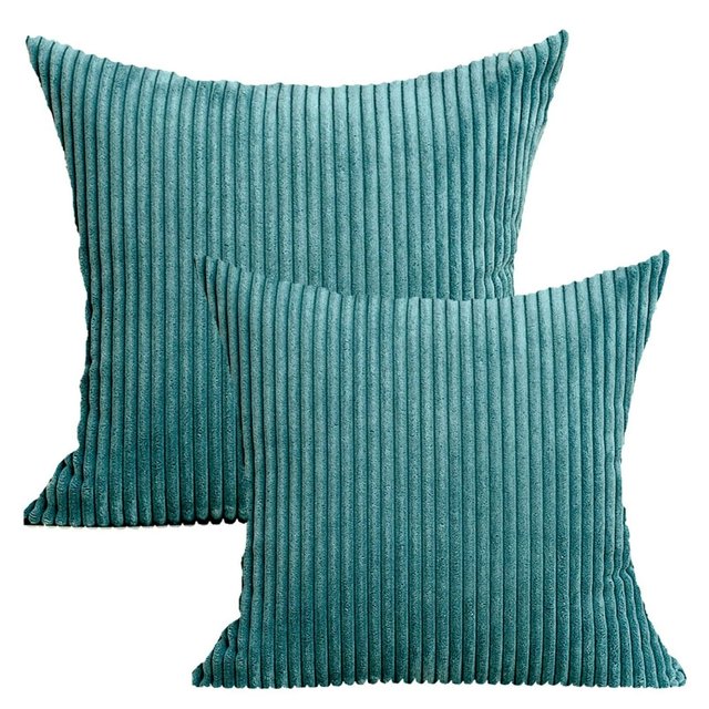 MesaSe Home Textile 20” X 20” Modern Contemporary Transitional Navy Blue Striped Polyester Throw Pillow ( 2 Count) Home Decoration Suitable for Living Room and Bedroom