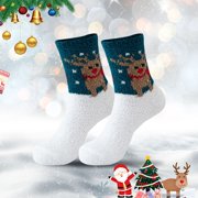 Socks Winter Warm Wool 2 Pairs Crew Cute Socks Fuzzy Socks For Women Soft Fluffy Winter Cozy Slipper Socks Cute Plush Warm Home Sleep Socks For Christmas Sports Socks