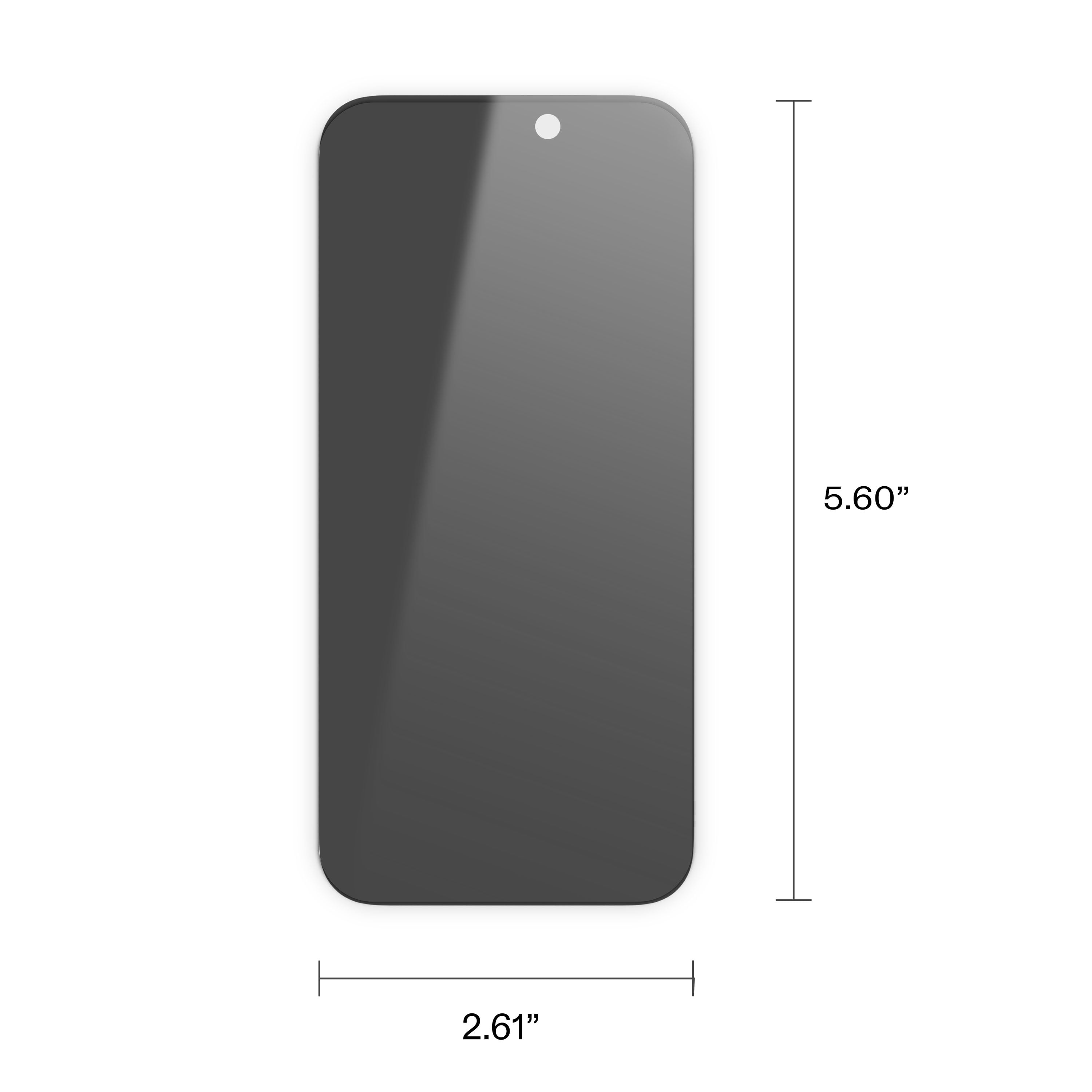 onn Protecteur d’écran en verre intimité pour iPhone® 16 / 15, fabriqué avec du verre résistant de Corning🅪, intimité à 180°, plateau d’installation facile