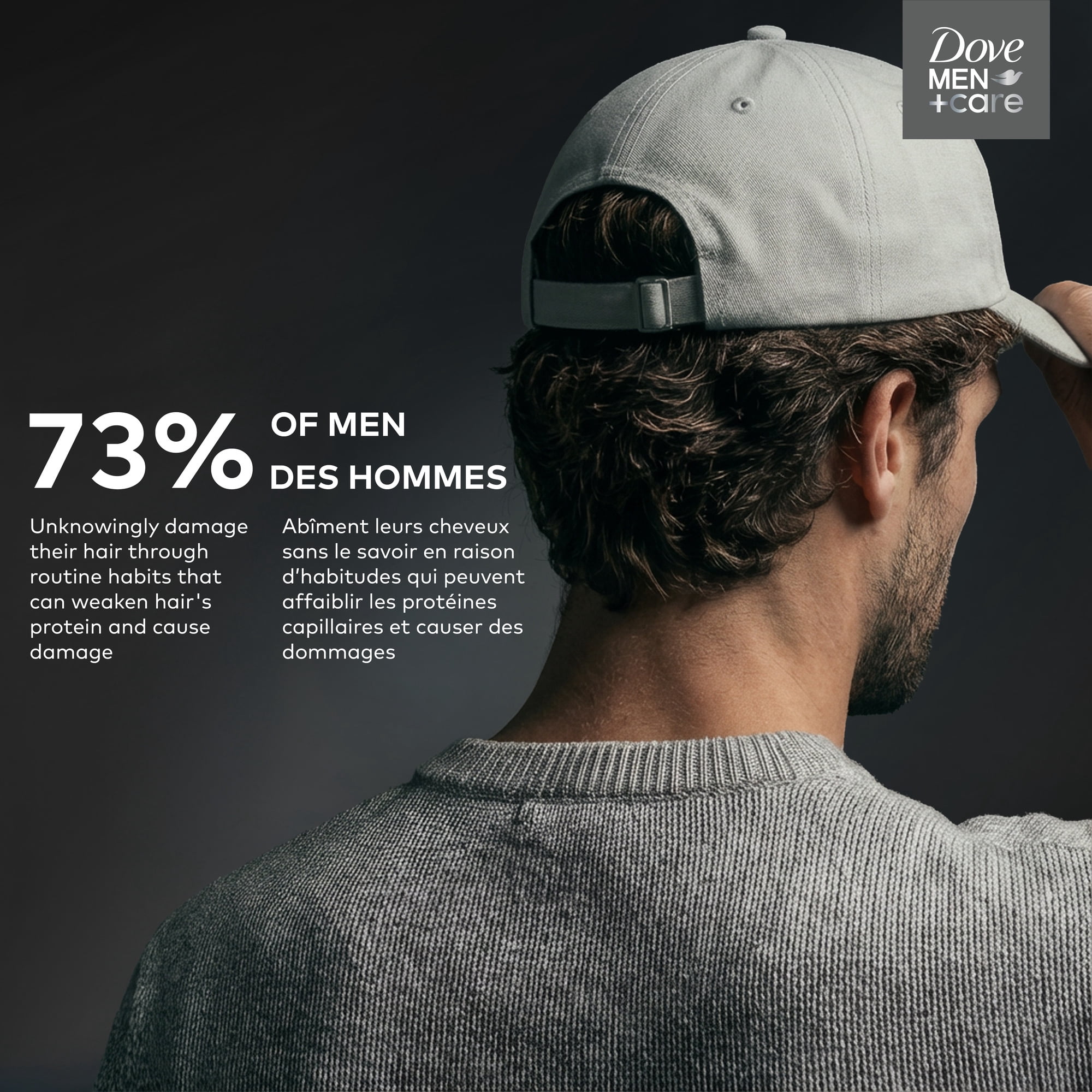 Dove Men+Care Shampooing Charbon + Argile Purifie en Profondeur, 355 ml