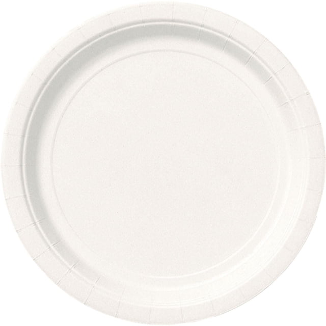 Assiettes plates rondes blanches de 23 cm (9 po) de Unique Industries, paquet de 20