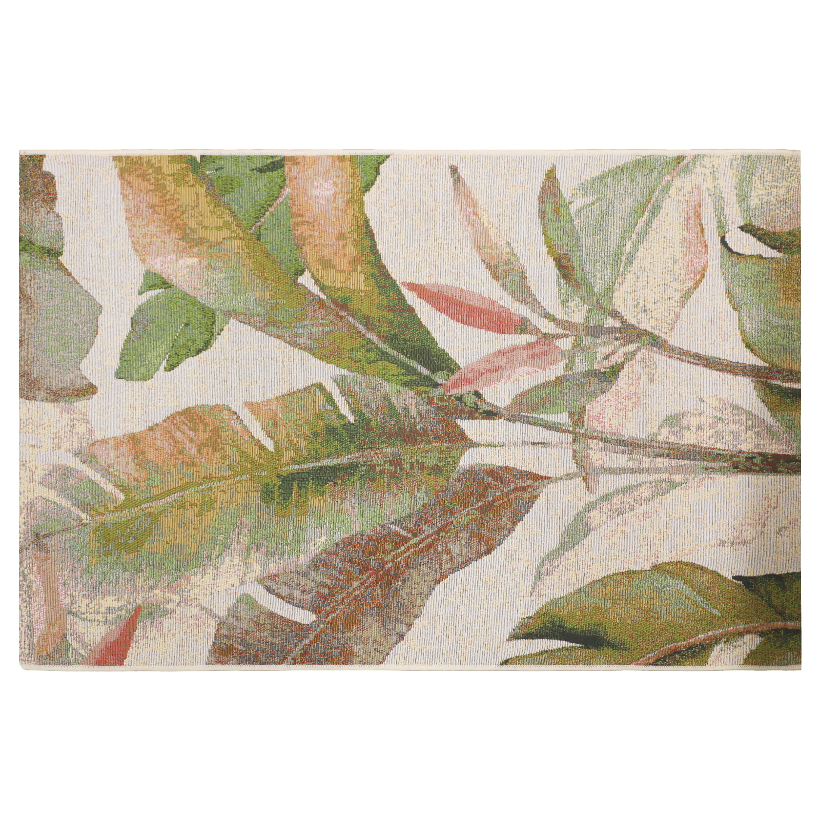 Tapis de patio tropical Tierra Verde 3 pi x 5 pi cappuccino effet aquarelle
