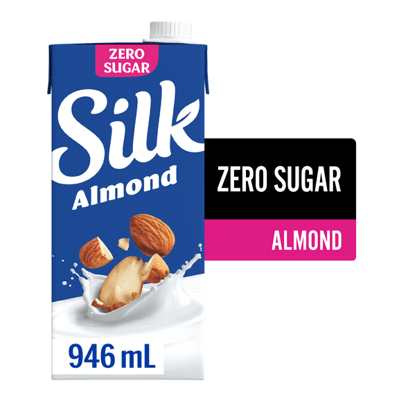 Silk Alternative au Lait à Base d'Amandes, Sans Sucre, Sans Produits Laitiers, Stable à la Température Ambiante