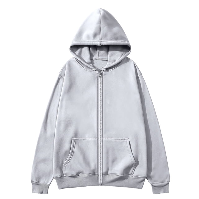 Zip Up Hoodies for Men Long Sleeve Sweatshirt Loose Fit Solid Color Fall Sweatshirts