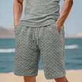 thumbnail image 2 of hotojiny Mens Athletic Shorts with Pockets Solid Drawstring Wide Leg Textured Short Pants Casual Breathable Golf Workout Beach Shorts, 2 of 6